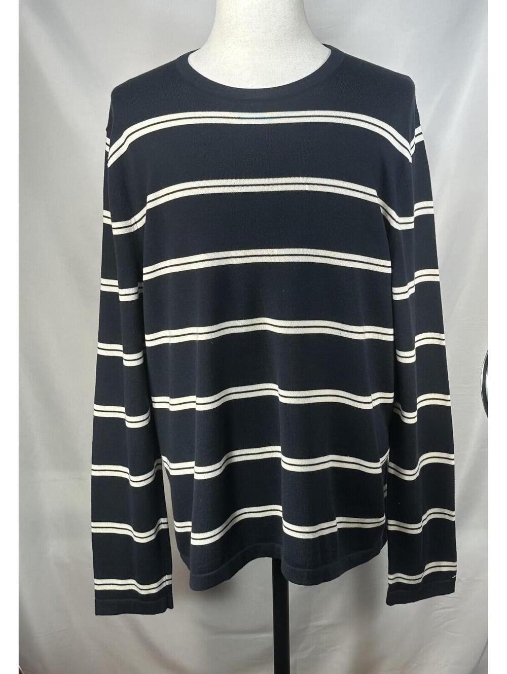 Banana Republic Striped 100% Pima Cotton Sweater Blue Men XL